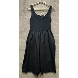 MARCELLA NYC Clara Poplin Maxi Tank Dress Black Size Large EUC Sleeveless Cotton